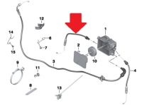 Gaskabel nederst til højre, BMW K25 K26 K27 K28 R1200 modeller
