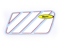 Självhäftande film för tank, vit-röd, höger, R80G / S